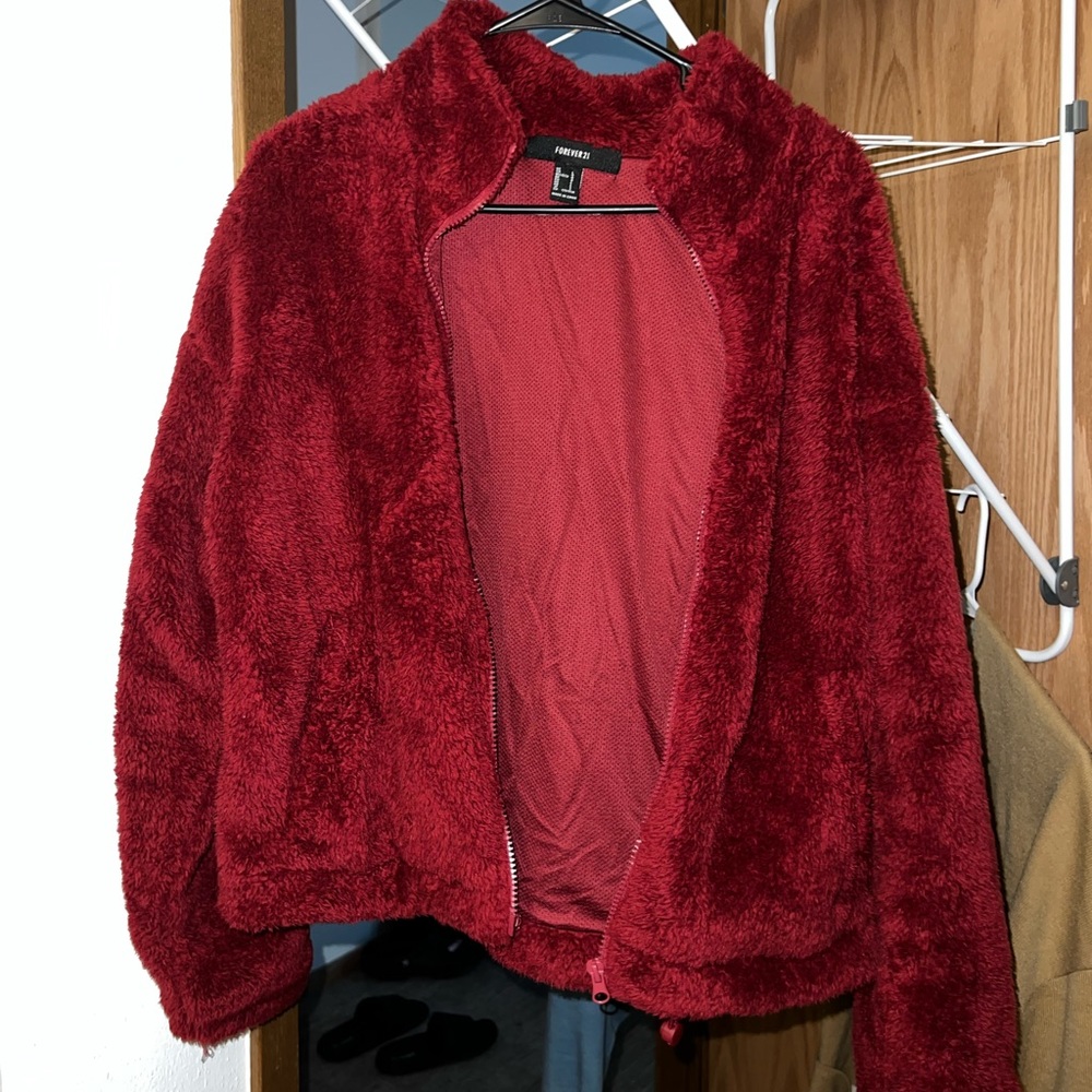 red warm sweater